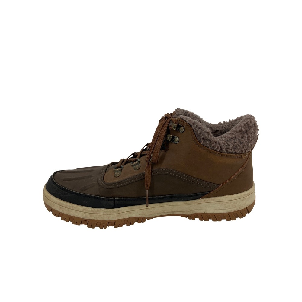 Weatherproof Slope Duck Boots Mens 12 Brown Faux Fur Lined Ankle 1624753